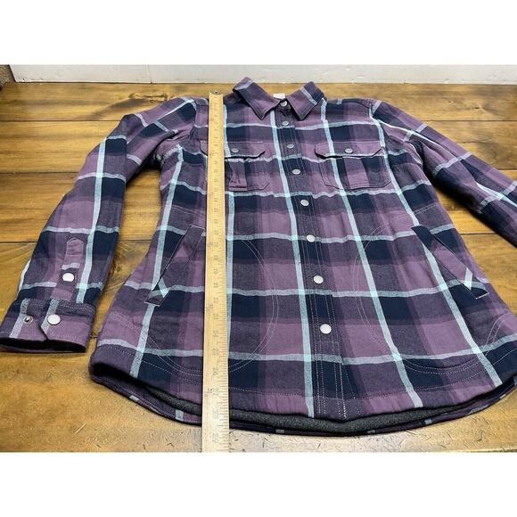 Duluth Trading Co Free Swingin Lined Purple Flannel Shacket Women's Size Medium - Picture 9 of 13